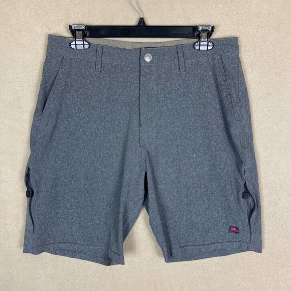 Cova Performance Shorts Mens 31 Gray Mid Rise Zip Pocket Stretch - Picture 1 of 14